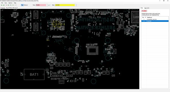 CAD-Ansicht eines Leiterplatten-Layouts
