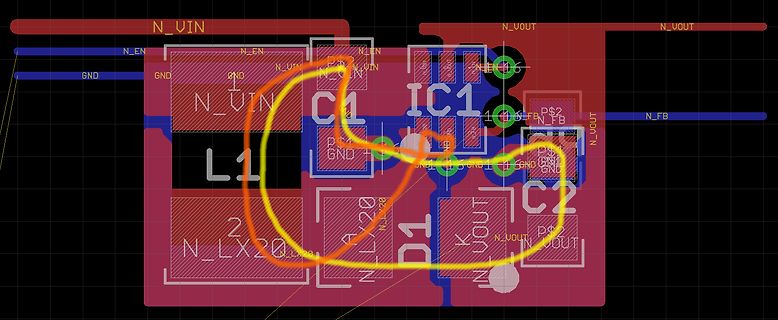 PCB-Layout eines DC-DC-Wandlers