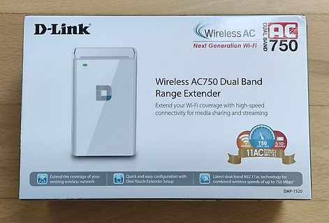 Verpackung eines D-Link Wireless AC750 Range Extenders