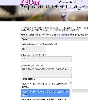 Reparatur-Anmeldeformular für Elektronikgeräte
