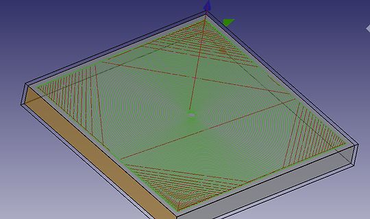 CAD-Ansicht einer Leiterplatte mit Leiterbahnen