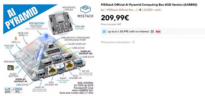 Produktseite M5Stack AI Pyramid Computing Box