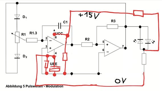 Schaltplan einer Pulsweitenmodulation