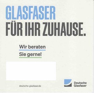 Werbebanner für Glasfaseranschluss