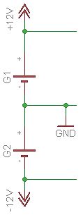 Schaltplan mit Spannungsversorgung und Gates