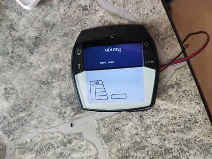 Abfotografiertes Display eines elektronischen Geräts