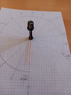 LED auf Millimeterpapier mit Koordinatensystem