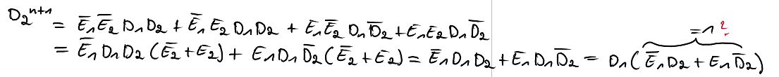 Handschriftliche mathematische Herleitung einer Booleschen Gleichung