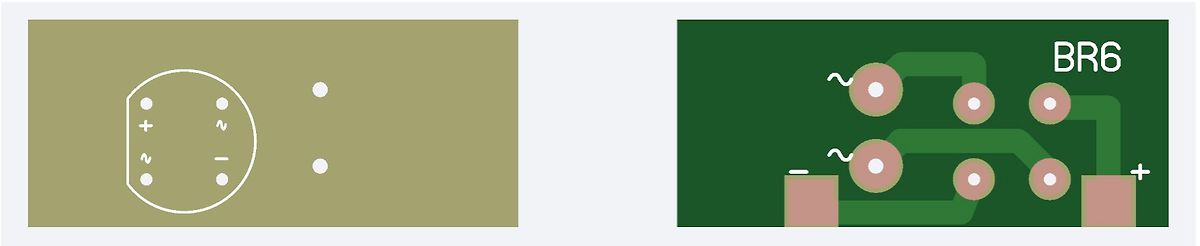 PCB-Layout eines Brückengleichrichters