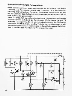 Schaltplan eines Transistor-Oszillators mit Multivibrator