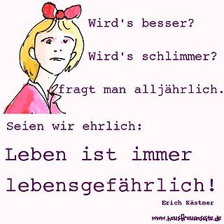 Comic-Zeichnung mit Zitat von Erich Kästner