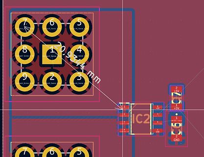 PCB-Layout Ausschnitt mit Bauteilbeschriftungen