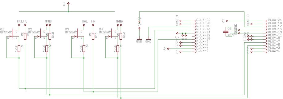 Schaltplan mit Transistoren und LED-Ansteuerung