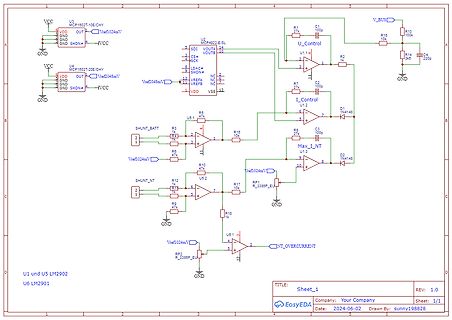 Schaltplan einer Elektronikschaltung mit Operationsverstärkern