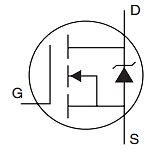 Schaltplansymbol eines MOSFET mit Body-Diode