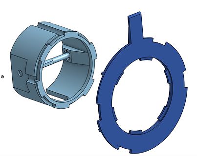 CAD-Modell von zwei mechanischen Bauteilen