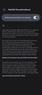 Einstellungen Notfall-Standortdienst