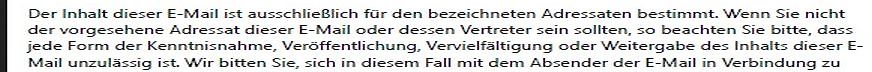 Deutscher E-Mail-Disclaimer