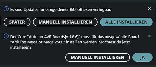 Arduino IDE Update und Core Installationsmeldung