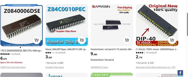 Online-Shop-Angebote für Z84C0010PEC Mikrocontroller