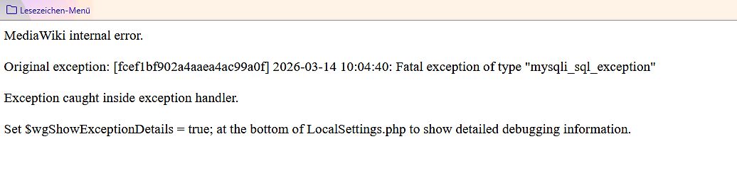 MediaWiki Fehlermeldung