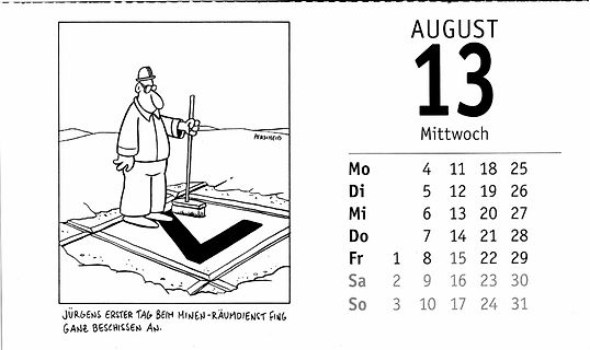 Comic-Kalenderblatt August 13