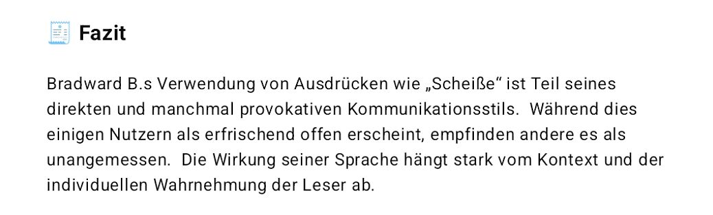 Textabschnitt Fazit über Bradward B.