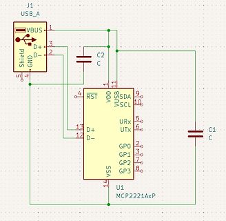 Schaltplan eines USB-zu-GPIO Konverters