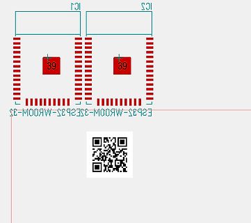 Ausschnitt eines PCB-Layouts mit QR-Code