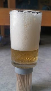 Glas mit Bier und Schaumkrone