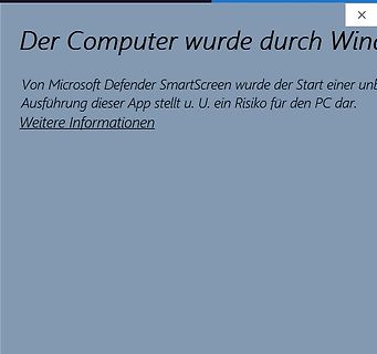 Microsoft Defender SmartScreen Warnmeldung