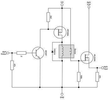 Schaltplan mit MOSFETs und Bipolar-Transistor