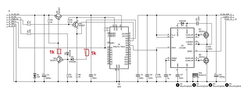 Schaltplan mit Arduino Nano und LT1178