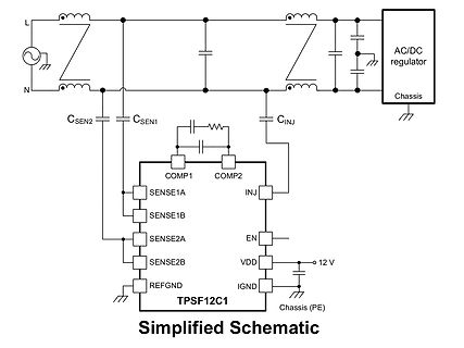 Vereinfachter Schaltplan eines TPSF12C1 Controllers