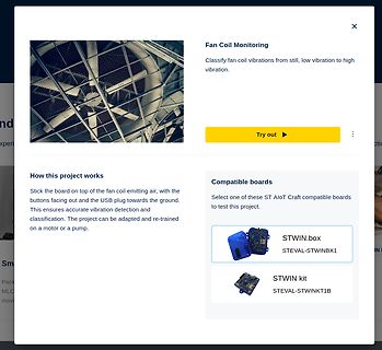 Webseite zur Fan Coil Vibration Monitoring Projektvorstellung
