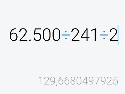 Mathematische Rechnung mit Division