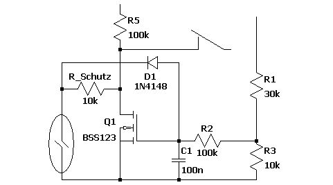 Schaltplan einer Schaltung mit MOSFET