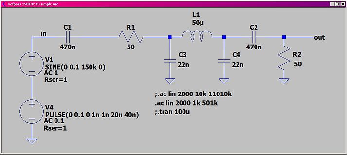 Schaltplan eines Tiefpassfilters