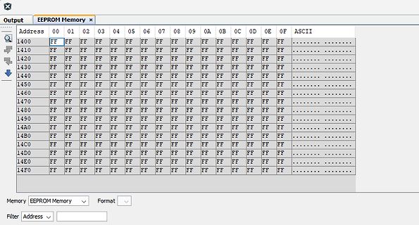 EEPROM-Speicherinhalt in Hexadezimaldarstellung