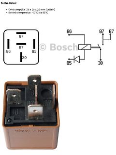 Technische Daten und Schaltplan eines Bosch-Relais