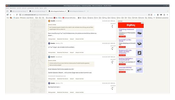 Screenshot eines Forenbeitrags auf mikrocontroller.net
