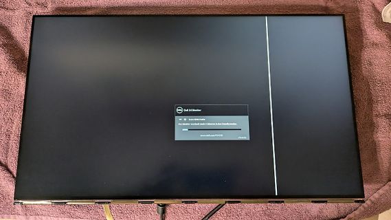 Abfotografierter Dell Monitor mit Fehlermeldung