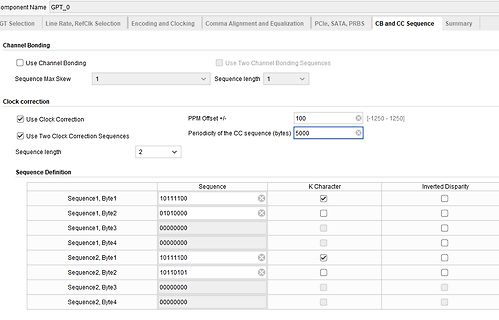 Software-Konfigurationseinstellungen für CB und CC Sequence