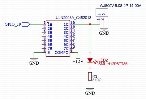 Schaltplan mit ULN2003A Treiber und LED