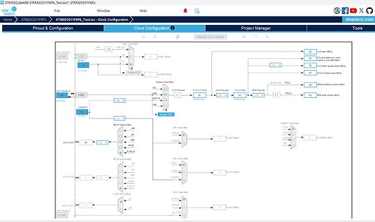 STM32CubeMX Clock Configuration GUI