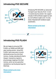 Werbebanner für PX5 SECURE und PX5 FLASH Softwarelösungen