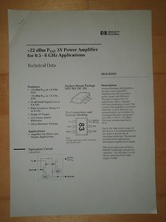 Datenblatt eines Hewlett-Packard Leistungsverstärkers