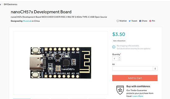 Produktseite nanoCH57x Development Board
