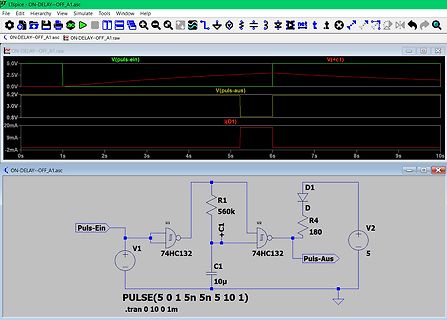 LTspice Simulation Schaltplan und Wellenform
