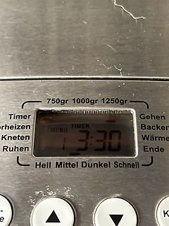 Display einer Küchenmaschine